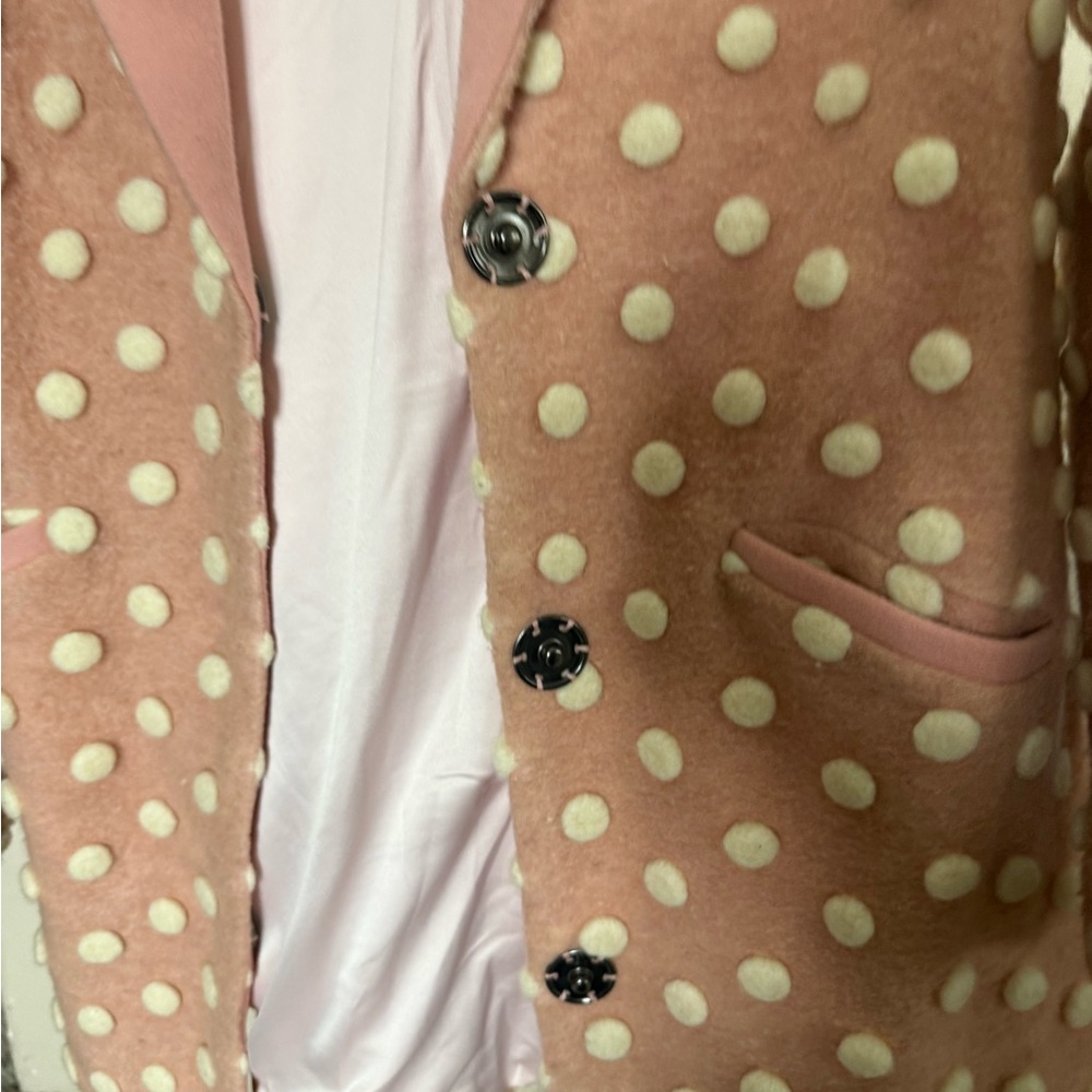 Modcloth Pink Polka Dot Women's Coat - Picture 4 of 14